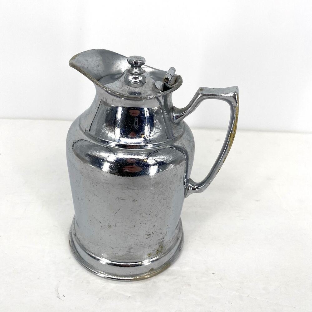 Vintage Wear Brite Chrome Creamer Pitcher MCM Milk Jug 6.5"